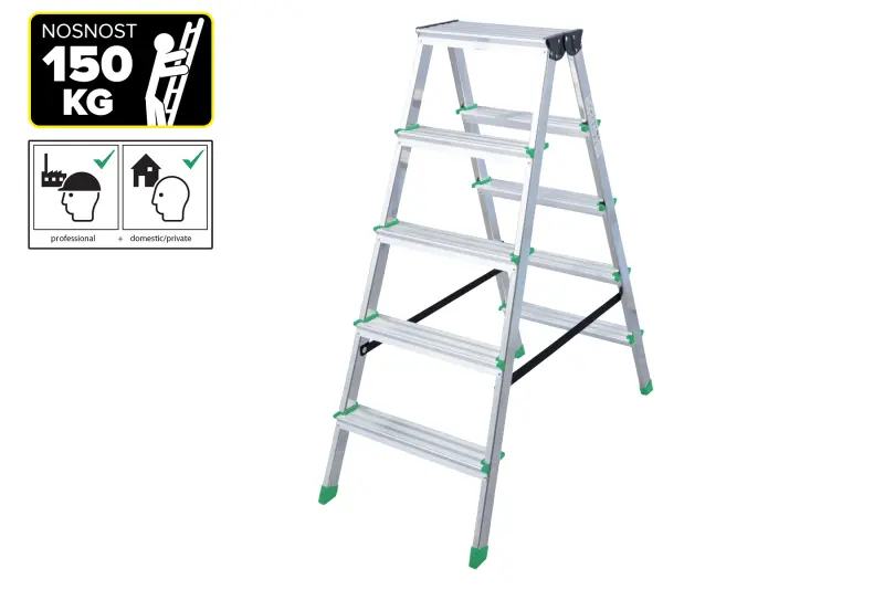 schůdky Al 5-stupňové oboustranné 105 cm PROTECO, nosnost 150kg