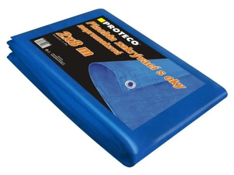 plachta  6x8 m  nepromokavá s oky modrá 50g/m2