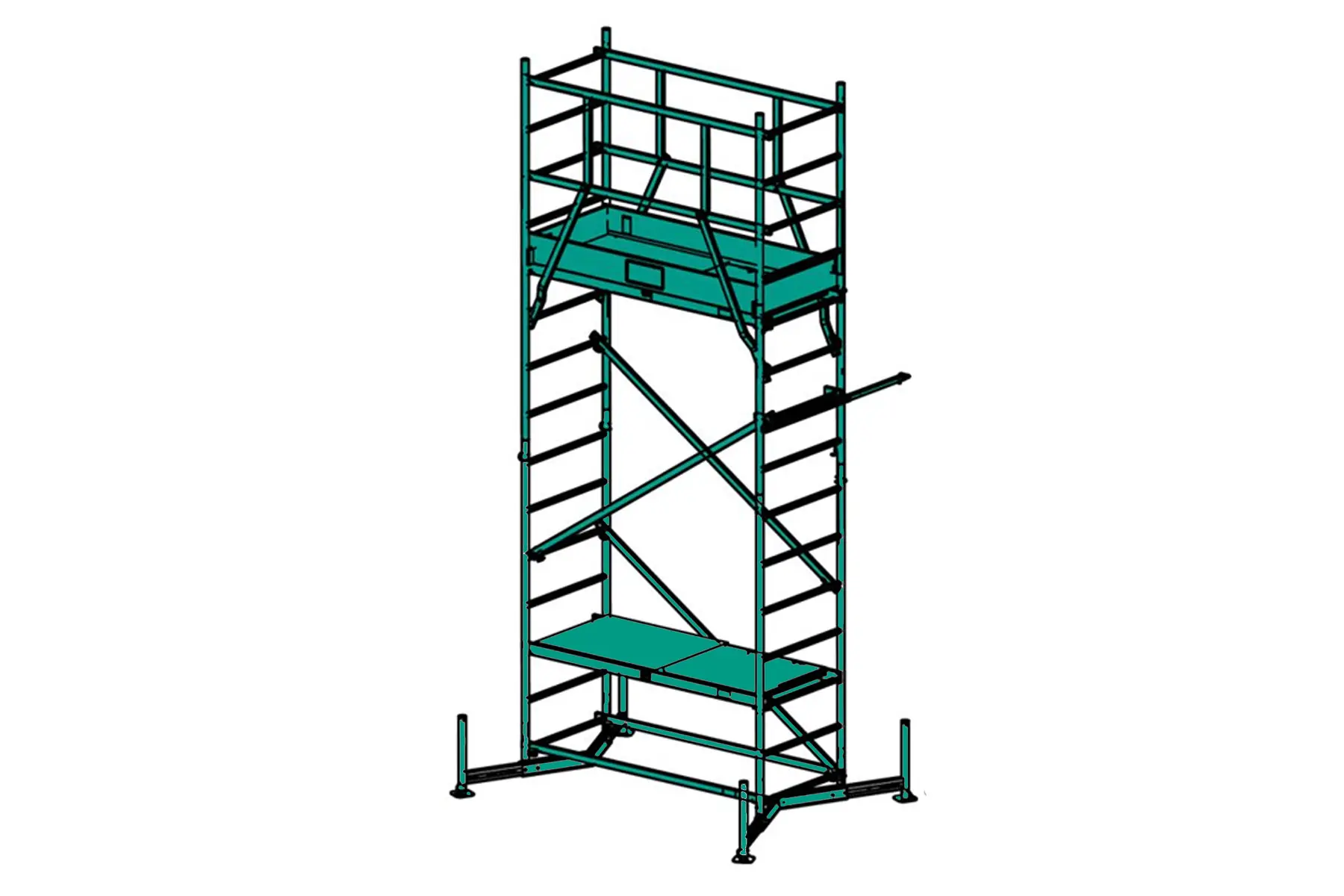 55910-45_kr-climtec-1 lešení pracovní Al ClimTec KRAUSE - základní + 1.patro (prac.výška 5 m)