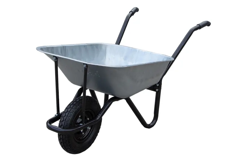 kolečko zahradní 60l, plné kolo, kuličková ložiska, pozink. korba