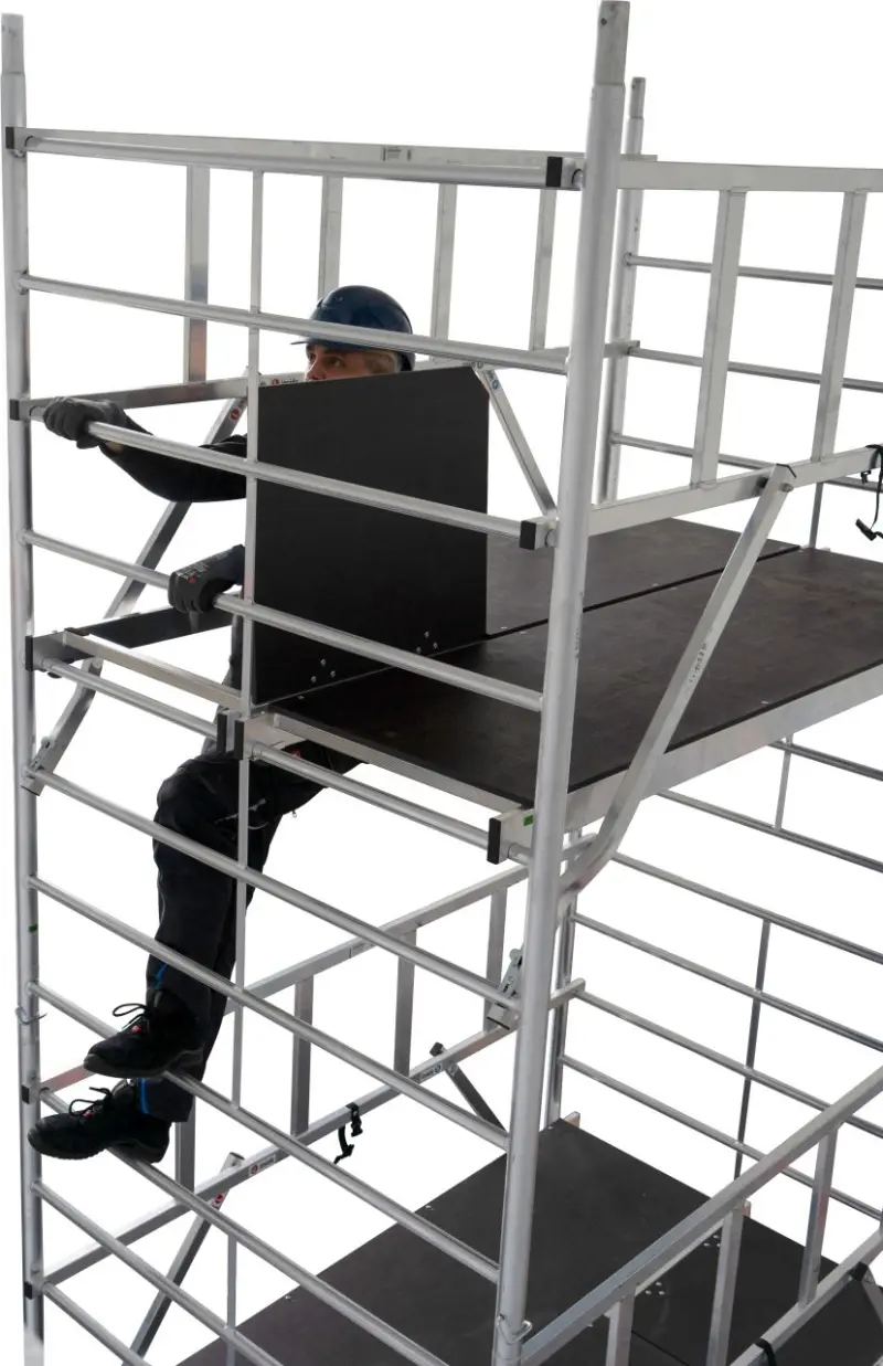 lešení pojízdné „PROTEC XXL“ hliníkové, široké provedení, pracovní výška 7.3m