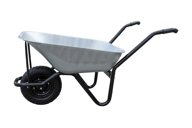 kolečko zahradní 60l, plné kolo, kuličková ložiska, pozink. korba