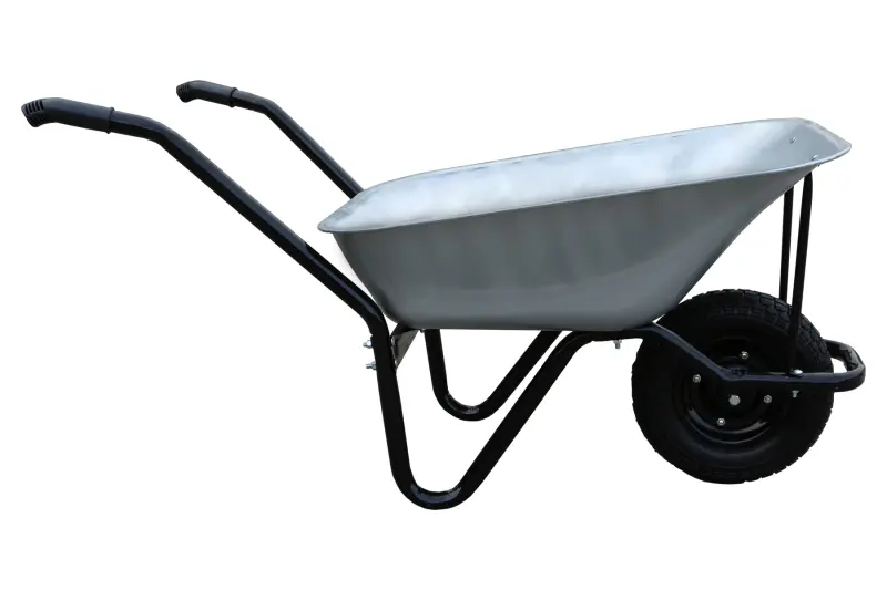 kolečko zahradní 60l, plné kolo, kuličková ložiska, pozink. korba