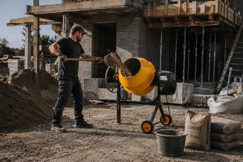 Stavební míchačka PROFI | 850 W | 200 l buben