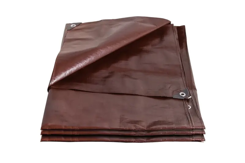 plachta 15x20 m EXTRA SILNÁ PROFI nepromokavá s oky hnědá 200g/m2