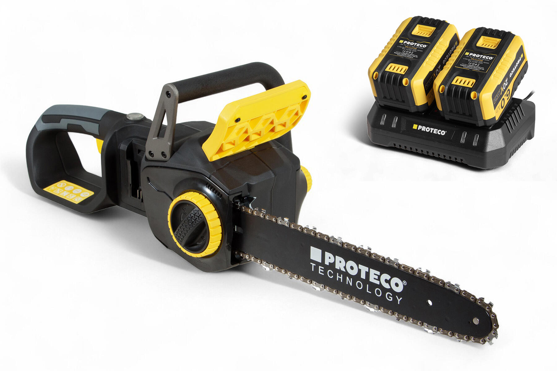 PROTECO 51.10-PR-36 pila řetězová aku 40 V, lišta 36 cm, 2 baterie a duální nabíječka